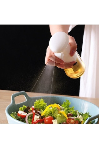 Tek Beyaz 230ml Sağlıklı Cam Sprey Yağdanlık Sıvı Yağ Spreyi Yağlık Airfryer Yağ Tasarrufu Sağlar Ço Diğer