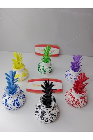 6 Adet Dekoratif Biblo Çiçekli Minik Vazo Takımı Çok Renkli