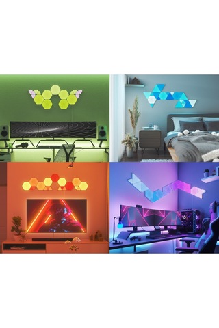 Akıllı Aydınlatma Shapes,çok Renkli Rgbw , Modüler Tasarım, Müzik Senkronizasyonu Beyaz
