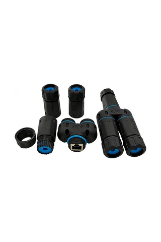 Lexroo Su Geçirmez Ip68 Korumalı 1/2 Splitter Dişi + 2xdişi Rj45 Ethernet Konnektör Soketleri