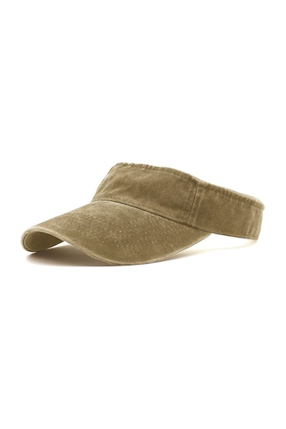Tezzgelsin Kadın Eskitme Vintage Pamuklu Tenisçi Vizör Şapka Camel