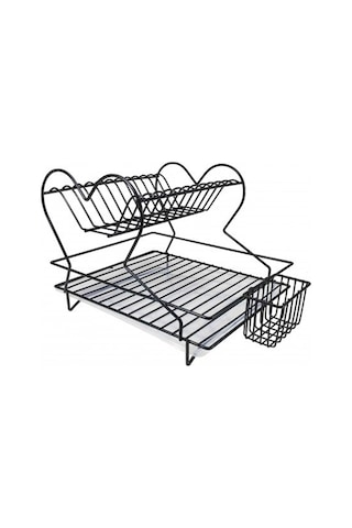 Leva House İki Katlı Bulaşık Sepeti Siyah