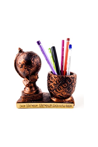 Dünya Tasarımlı Kalemlik - Öğretmenler Günü Hediyesi