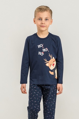 Minipomes 3-9 Yaş Erkek Çocuk New Year's Banter Süprem Pijama Takım Lacivert