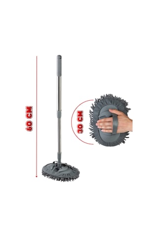 Grimorlife Çok Fonksiyonlu Mikrofiber Araba Yıkama Fırçası Teleskopik Uzun Saplı Detay Fırçası Oto Araç Mopu