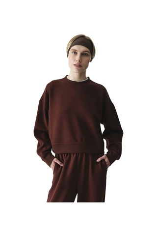 Penti Kahverengi Silky Feel Contrast Sweatshirt