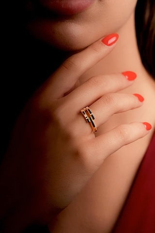 22 Ayar Görünümlü 14 Ayar Altın Kaburga Ajda Yüzük Yzk6704 Beyaz Altın