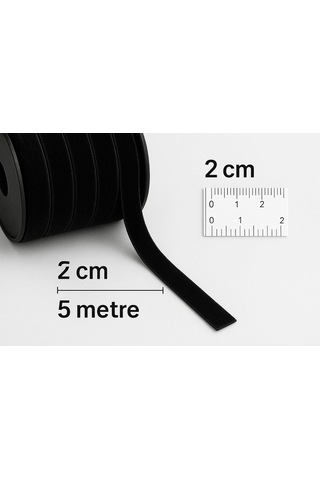 Paşateks 2 Cm Düz Kadife Şerit Siyah 5 Metre / Hobi, Aksesuar, Dikiş Malzemesi