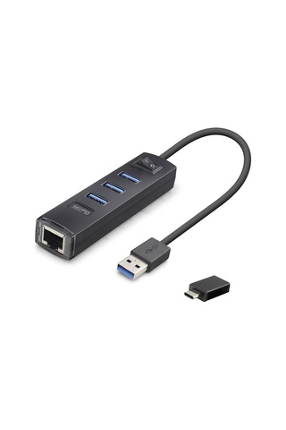 Usb Type-c 3.2 Gen1 Hub Ethernet Gigabit 4 Port Siyah Rj4503 Evimdeyokyok