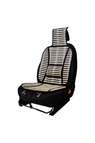 Oto Hasır Bambu Minder Ön Siyah İkili Takım Bel Destekli Terletmez Wf-1069