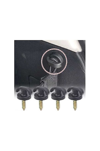 Pazly Araç Bagaj Kancası - 4'lü Set, Evrensel Bagaj Filesi, Sessiz & Güvenli 38x25mm