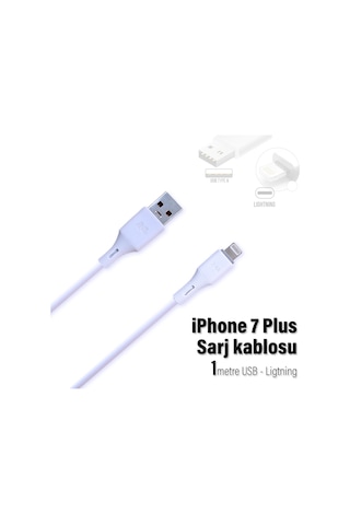 Apple iPhone Uyumlu 7 Plus Şarj Kablosu 3.4a Usb - Ligtning