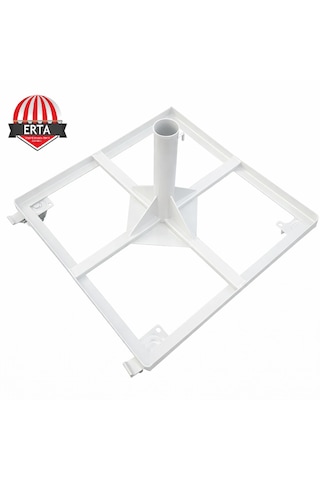60 Cm X 60 Cm Mermerli Şemsiye Ayağı Altlığı Tekerlekli Stoplu Tüm Şemsiyelere Uyumludur Beyaz