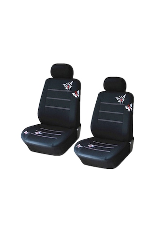 Gajeena "siyah Kelebek Desenli 4 Parça Araç Koltuk Kılıfı - Tüm Sedan, Suv Ve Minibüsler İçin Uygun"