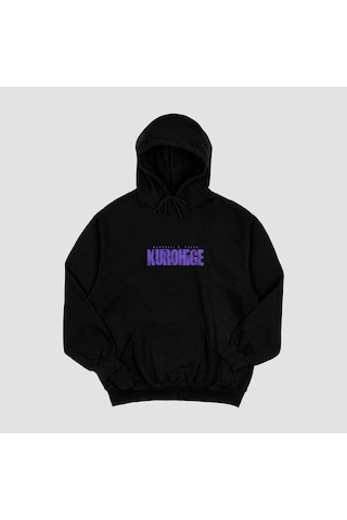 Unisex Siyah Teach Baskılı Hoodie Oversize Kapşonlu Sweatshirt Siyah