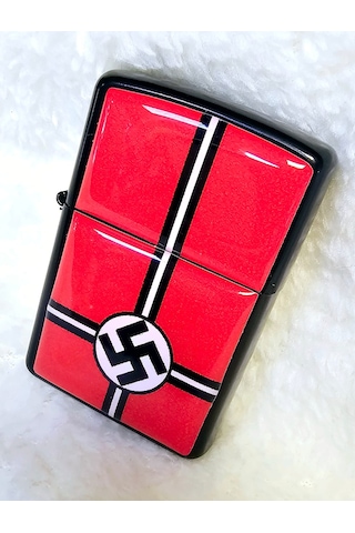 Dükkan Design İkinci Dünya Savaşı Nasyonel Sosyalist Alman İşçi Partisi Benzinli Çakmak Kırmızı - Siyah