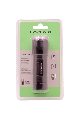 Ryuji 120 Lumen Beyaz + Uv El Feneri Siyah