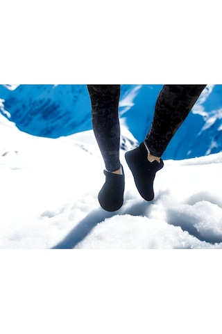 Ortopedik Yumuşacık Kışlık Hafif Taban Ev Botu Ve Pandufu Siyah