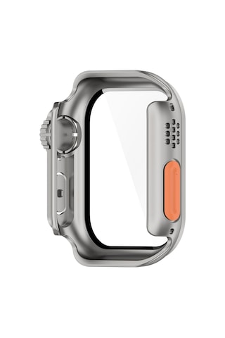 Caseonn Apple Watch Uyumlu Series 8 45mm Kılıf Watch Uyumlu Ultra Görünümlü Dönüştürücü Sert Bumper Kasa Starlight