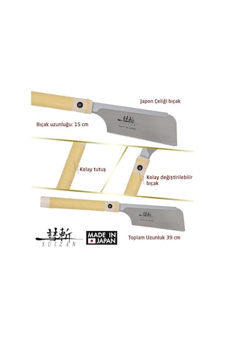 Suizan 2600 Dozuki Dovetail Çokyönlü Japon Ahşap Kesim Testeresi 15 Cm