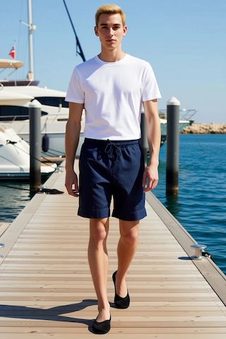 Benerly Erkek Şort Bermuda Denim Kumaş Normal Bel Kesim Geniş Paça Kısa B Lacivert