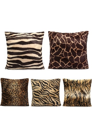 Homyl Leopar Kaplan Zebra Baskı Yastık Kılıfı Kanepe Araba Örtüsü Tarz 04