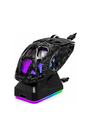 Jedel Gwh-111 Rgb Şarj Standlı 12000 Dpı Triple Bt/2.4ghz/kablolu Hafif Gaming Mouse Standart