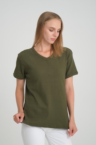 Alexandergardı Fitilli V Yaka Comfort Fit T-shirt E24-74602 001