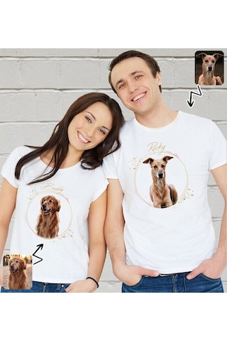 Bk Gift Kişiye Özel İki Evcil Hayvan Tasarımlı Beyaz Tişört-4, Sevgiliye Hediye, Arkadaşa Hediye, Trend T-shirt Kobitmeyencom33926 Bk Gift