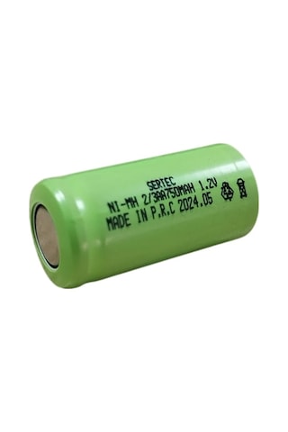 1.2v 750 Mah - 2/3aa - Ni-mh Şarjlı Pil - Başsız / Flat Head