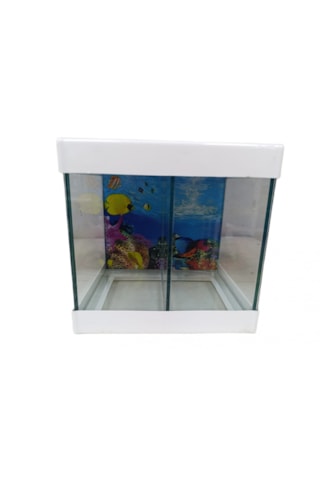Betta Akvaryumu İki Bölmeli 20 Cm 5 Litre Beyaz Renk