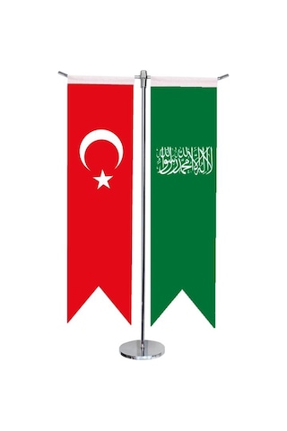 Masa Üstü Kırlangıç Yeşil Kelimei Tevhid + Türk Bayrağı + Krom T