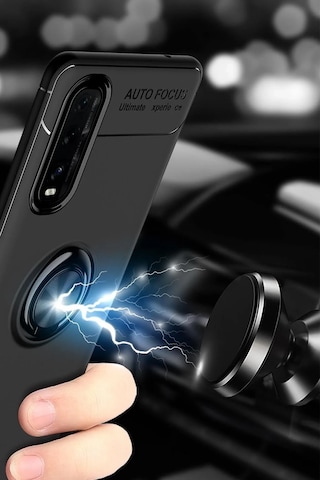 Gld-spt- Newface Oppo Find X2 Kılıf Range Yüzüklü Silikon - Kırmızı