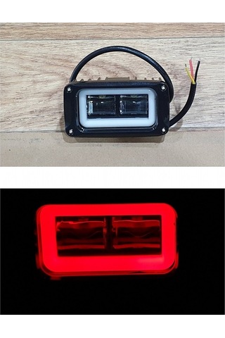 Ducki 10Cm Düz 8D Led Bar 20W Beyaz + Kırmızı Angel (Çift)