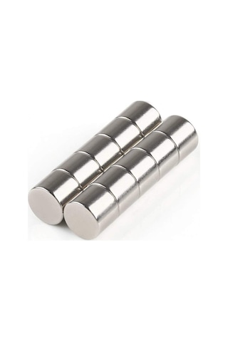 10 Adet Çap 8mm X Kalınlık 5mm Silindir Süper Güçlü Neodyum Mıknatıs