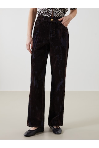 Lcw Jeans Kahverengi Straight Fit Batik Desenli Kadın Jean Pantolon