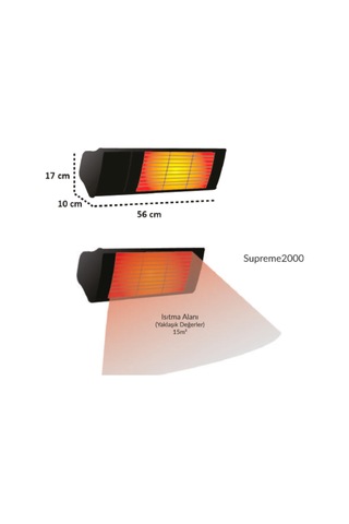 Hottable Supreme Plus 2000 Elektrikli Dış Mekan Isıtıcı