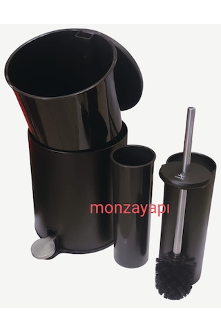 Primanova Cigo Çöp Kovası Soft Ve Wc Tuvalet Fırçası Mat Siyah