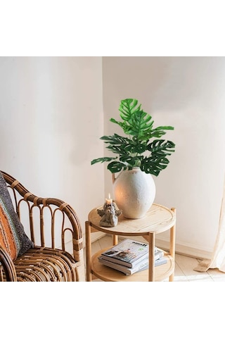 Yapay Çiçek Demet Monstera 18 Dal 70 Cm Salon Çiçeği Yapay Bitki