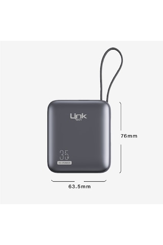 Pd35 Süper Hızlı Şarj 35w Turbo Destekli 10.000 Mah Powerbank Füme