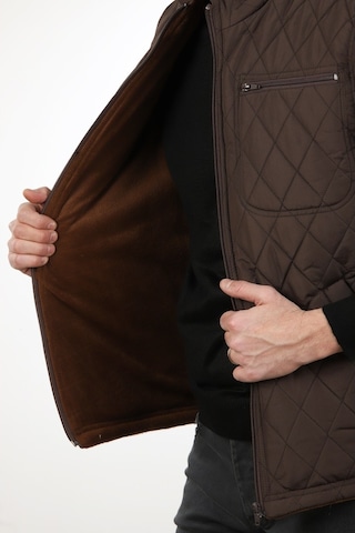 Neowit Erkek Kahve Içi Polarlı Rahat Kalıp Kapitone Şişme Yelek Kahverengi