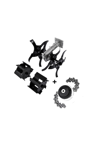 Silen Garden Tools C-52 Benzinli Yan Tırpan + Toprak Çapalama Aparatı 2 Adet + Zincirli Başlık