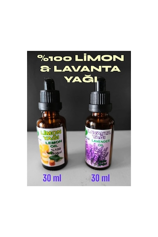 %100 Doğal Bitkisel Limon Yağı 30 Ml + Lavanta Yağı 30 Ml İkisi Birlikte