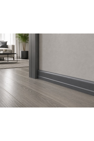 Laminant Parke Süpürgelik L Model 6cm Antrasit 227
