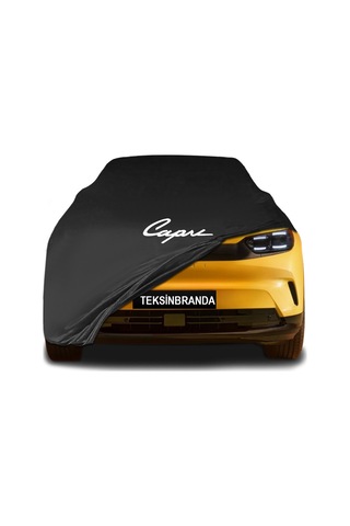 Ford Capri Ev 2024 - Siyah Kumaş Araba Brandası Logolu Penye Branda Oto Branda