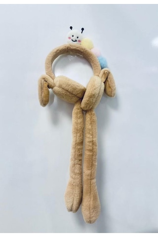 Gala Haretli Sesli Çocuk Tırtıllı Peluş Kulaklık Kahverengi