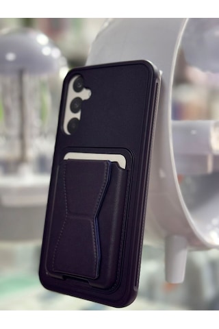 Samsung Galaxy A24 Uyumlu Deri Standlı Kartlık