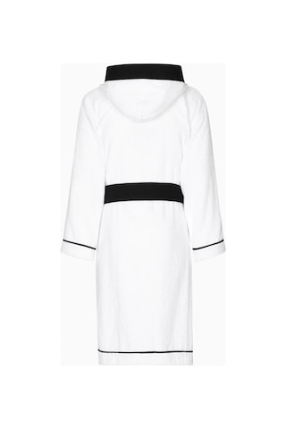 Dolce & Gabbana Casa Unisex Logo Işlemeli Kapüşonlu Bornoz, Pamuklu, Yumuşak Beyaz