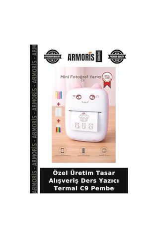Özel Üretim Tasar Alışveriş Ders Yazıcı Termal C9 Pembe