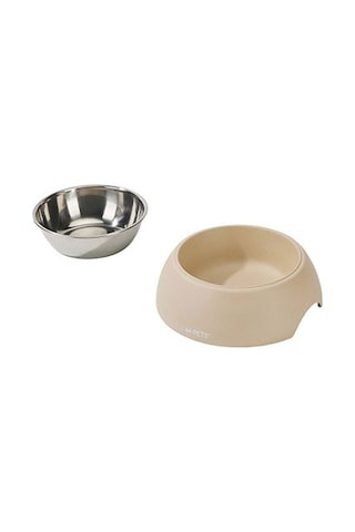 M-pets Eco Bamboo Küçük Irk Köpek Ve Kedi Mama Ve Su Kabı Bej 190 Ml 244-51043.01